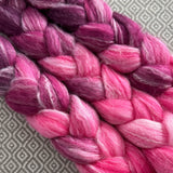 Merino Bamboo Silk Roving - Shades of Magenta