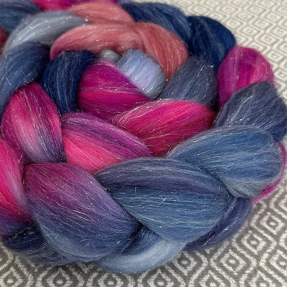 Glitter Roving - Morning Glory - Silver