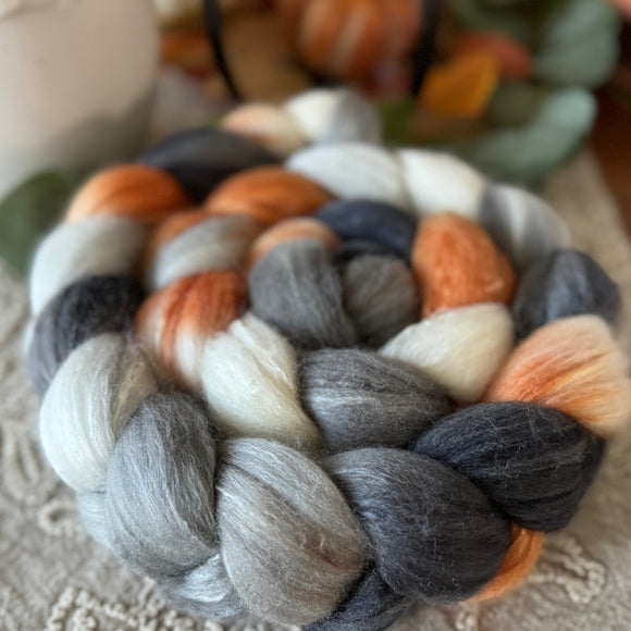 Polwarth Mulberry Silk Roving - Cosmos