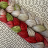 Merino Yak Silk Roving - Jingle Bells