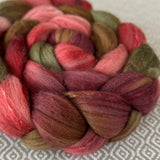Polwarth Mulberry Silk Roving - Paper Roses