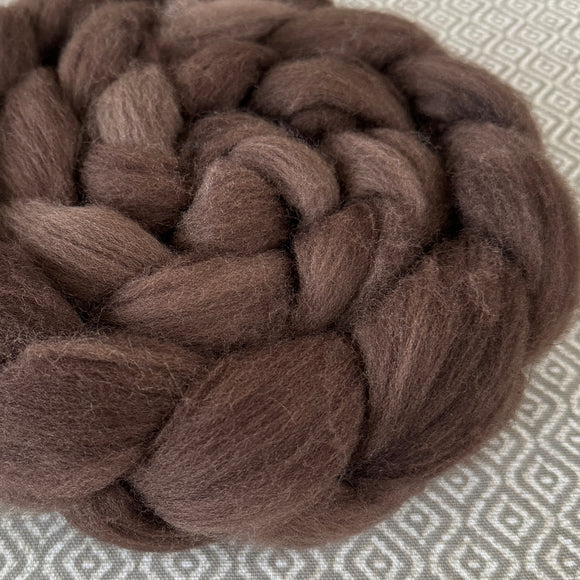 Polwarth Wool Roving  - Brown 508 - OOAK