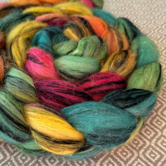 Polwarth Black Bamboo Silk Roving - OOAK - Celebration
