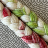 Merino Bamboo Silk Roving - Jingle Bells