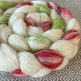 Merino Bamboo Silk Roving - Jingle Bells