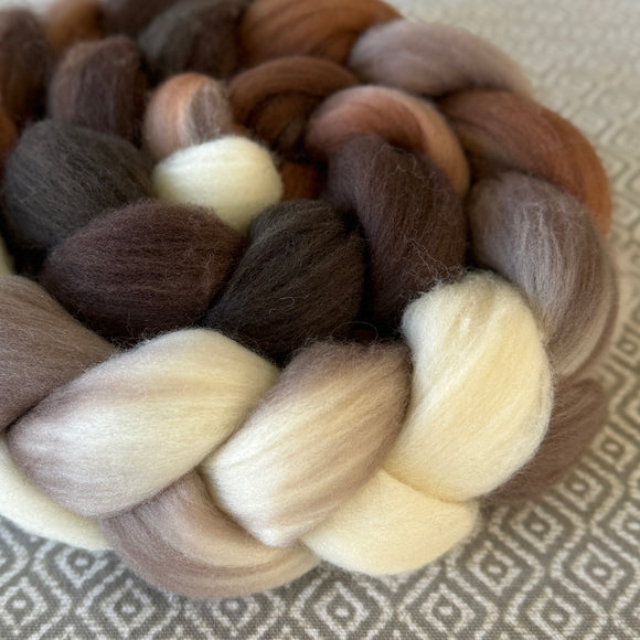 Targhee Wool Roving - Cappuccino