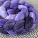 Polwarth Mulberry Silk Roving - Shades of Violet