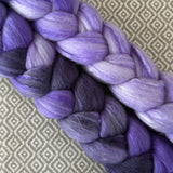 Polwarth Mulberry Silk Roving - Shades of Violet