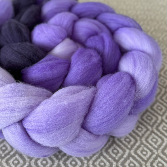 Rambouillet Wool Roving - Shades of Violet