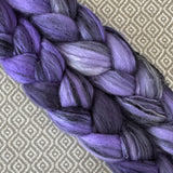 Polwarth Black Bamboo Silk Roving - Shades of Violet