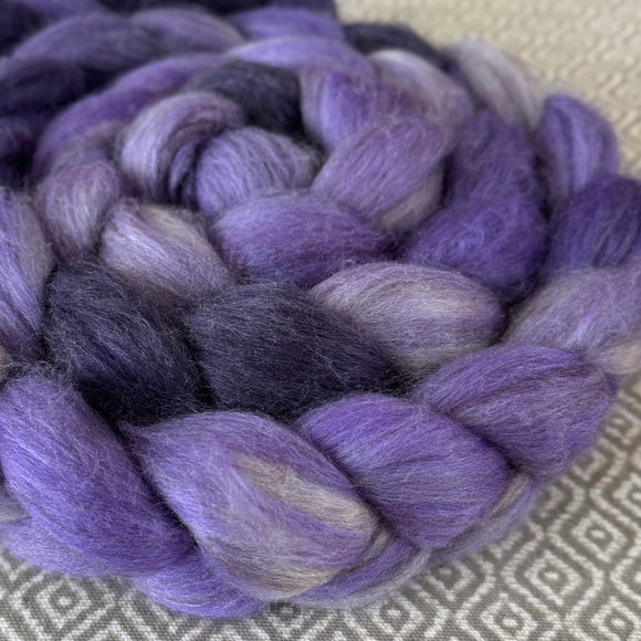 Merino Yak Silk Roving - Shades of Violet
