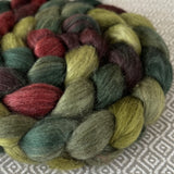 Merino Yak Silk Roving - Holly Berry