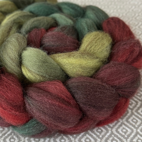 Heathered BFL Roving - Holly Berry