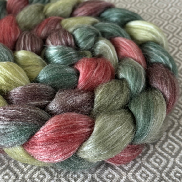 Merino Tencel Roving - Holly Berry