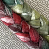 Merino Bamboo Silk Roving - Holly Berry