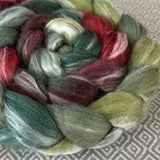 Merino Bamboo Silk Roving - Holly Berry