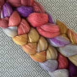 Polwarth Mulberry Silk Roving - Chrysanthemum