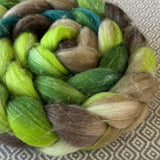 Glitter Roving - Moss - Gold
