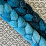 Glitter Roving - Shades of Turquoise - Silver