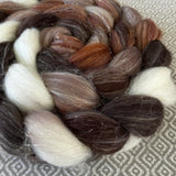 Glitter Roving - Cappuccino - Gold