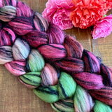 Polwarth Black Bamboo Silk Roving - Love Notes