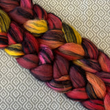 Polwarth Black Bamboo Silk Roving - Tiger Lily