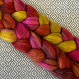 Merino Yak Silk Roving - Tiger Lily