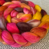 Merino Camel Silk Roving - Tiger Lily