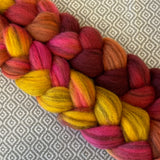 Heathered BFL Roving - Tiger Lily