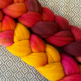 Rambouillet Wool Roving - Tiger Lily