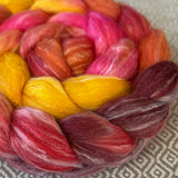 Merino Bamboo Silk Roving - Tiger Lily