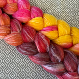 Merino Bamboo Silk Roving - Tiger Lily