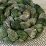 Yak Silk Roving - Shades of Emerald - Sale