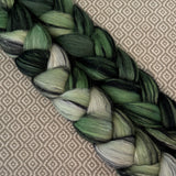 Polwarth Black Bamboo Silk Roving - Shades of Emerald