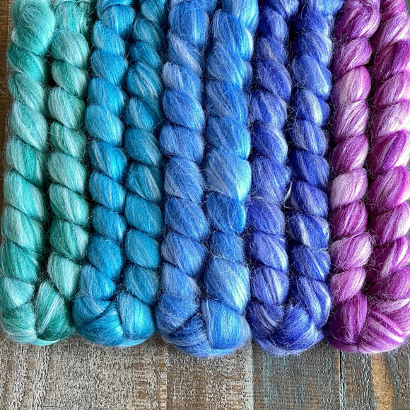 Merino Bamboo Silk Roving - Carnival - Bundle