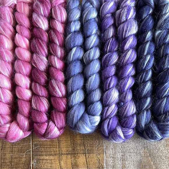 Merino Bamboo Silk Roving - Meteor Shower - Bundle