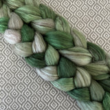 Merino Yak Silk Roving - Shades of Emerald