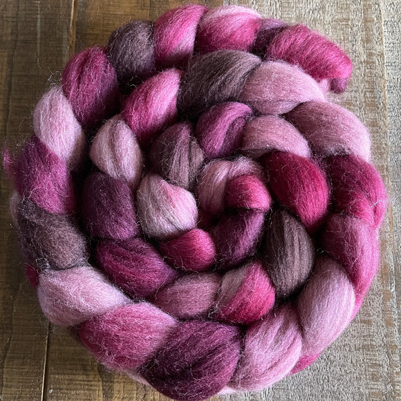 Organic Merino Wool/Peduncle Silk Roving - Victoria - OOAK