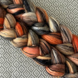 Polwarth Black Bamboo Silk Roving - Shades of Tangerine