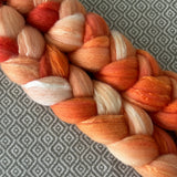 Polwarth Mulberry Silk Roving - Shades of Tangerine