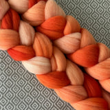 Rambouillet Wool Roving - Shades of Tangerine