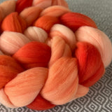 Rambouillet Wool Roving - Shades of Tangerine