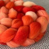 Polwarth Wool Roving - Shades of Tangerine