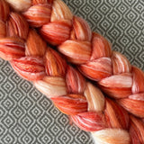 Merino Bamboo Silk Roving - Shades of Tangerine
