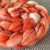 Merino Bamboo Silk Roving - Shades of Tangerine