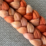 Merino Camel Silk Roving - Shades of Tangerine