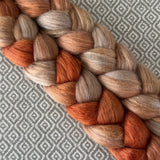 Merino Yak Silk Roving - Shades of Tangerine