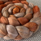 Merino Yak Silk Roving - Shades of Tangerine