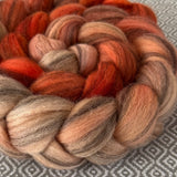 Heathered BFL Roving - Shades of Tangerine