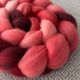 Polwarth Wool Roving - Shades of Crimson